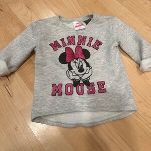 Disney Minnie Mouse Gray Sweatshirt with Pink Accents